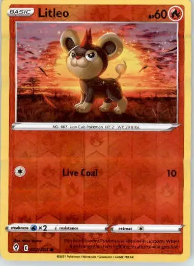 Litleo - SWSH07: Evolving Skies - Reverse Holo LP - #022/203 - Pokémon Card Single