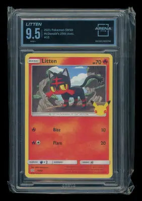 Litten #15/25 Arena Club 9.5 2021 Pokemon SWSH McDonald’s 25th Anniversary