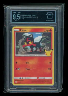 Litten #15/25 Arena Club 9.5 2021 Pokemon SWSH McDonald’s 25th Anniversary - Pokémon Card Single