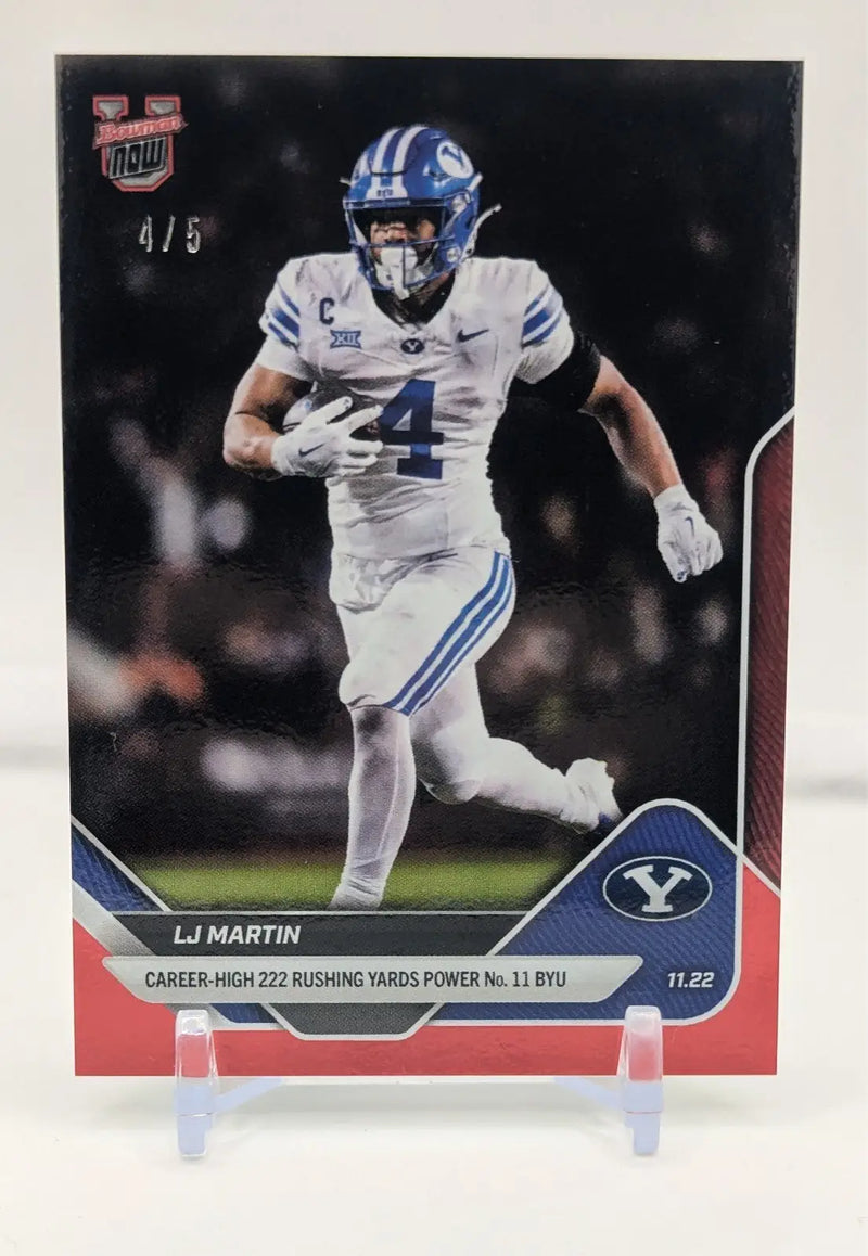 LJ Martin BYU Cougars - 2025-26 Bowman U NOW #51 Red Foil 4/5 Jersey Match! - Football Card Single