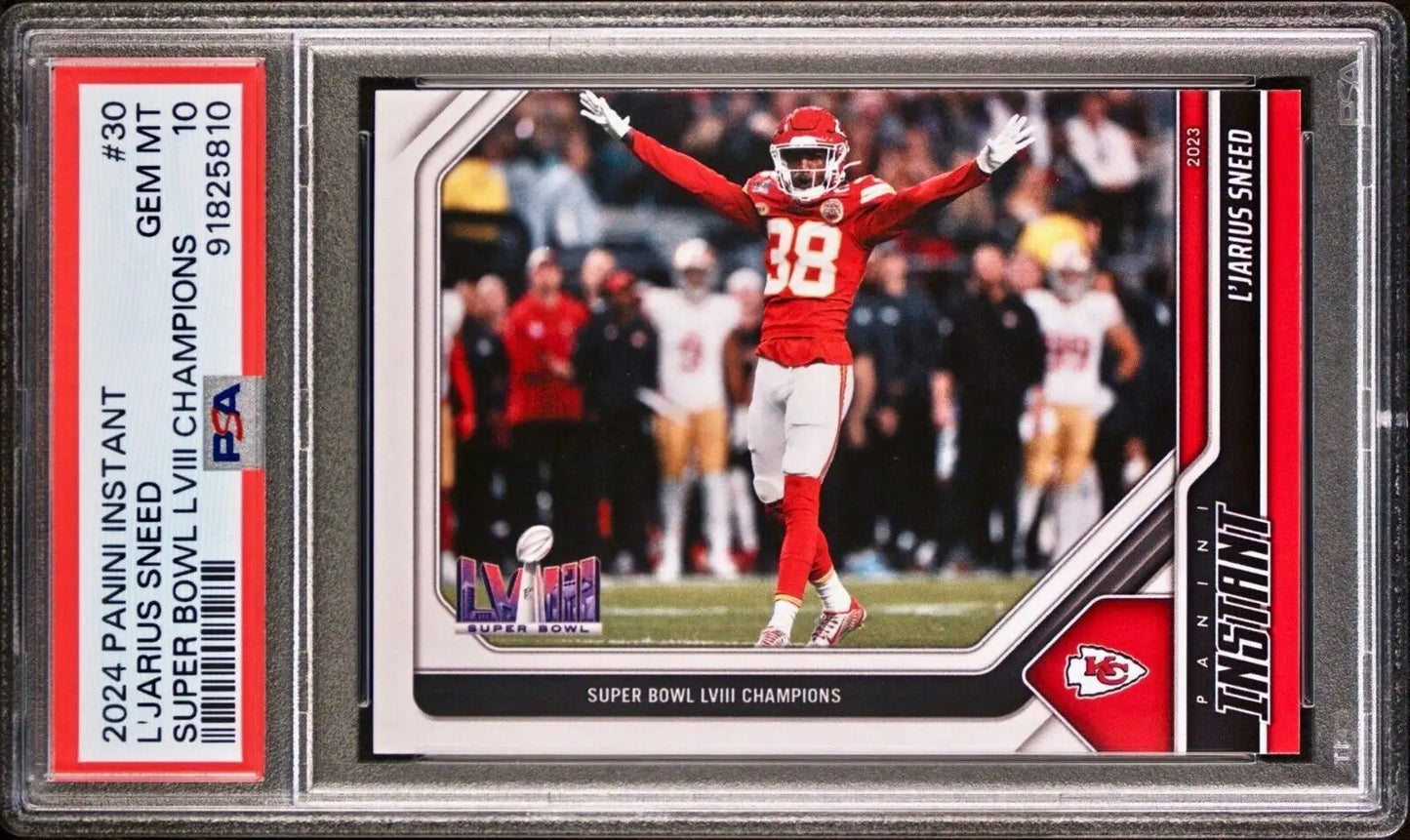 L’Jarius Sneed 2023 Panini NFL Superbowl Champions #30 Card PSA 10 Gem Mint - Football Card Single