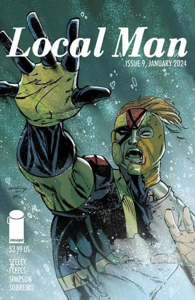 Comic book cover for Local Man Issue 1 featuring dramatic character action pose