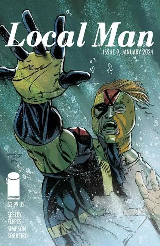 Comic book cover for Local Man Issue 1 featuring dramatic character action pose