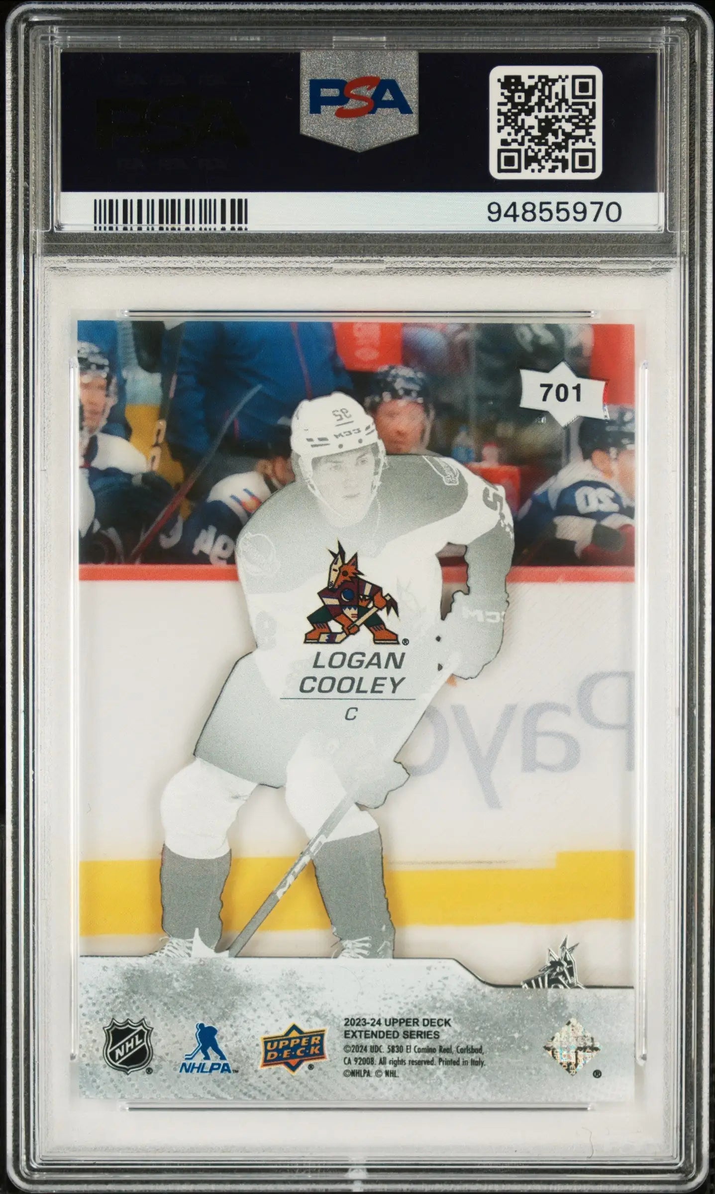 Logan Cooley 2023 Upper Deck #701 Clear Cut PSA 9 Mint - Hockey Card Single