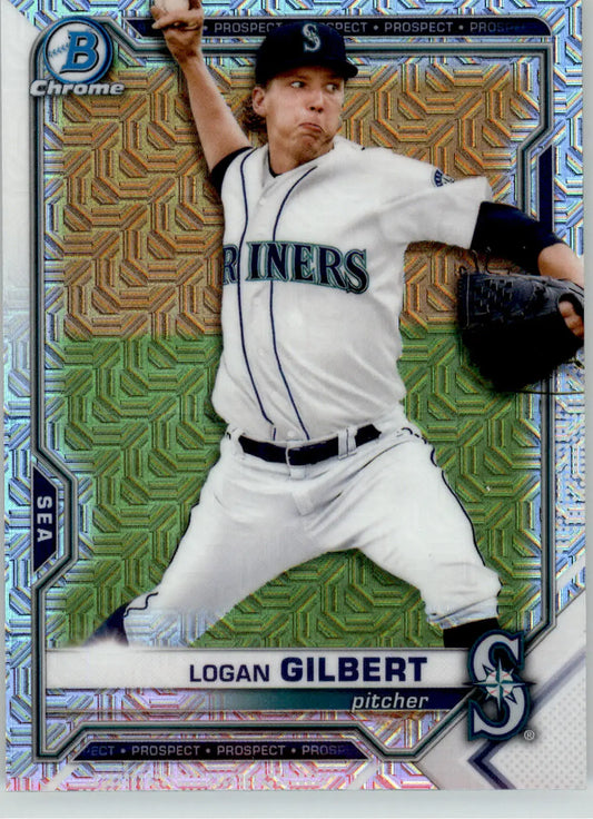 Logan Gilbert - 2021 Bowman - #BCP-58 - Chrome Prospects Mojo Refractor Baseball