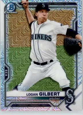 Logan Gilbert - 2021 Bowman - #BCP-58 - Chrome Prospects Mojo Refractor Baseball - Baseball Card Single