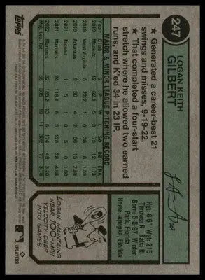 Logan Gilbert 2023 Topps Heritage #247 Seattle Mariners - Baseball Card Single