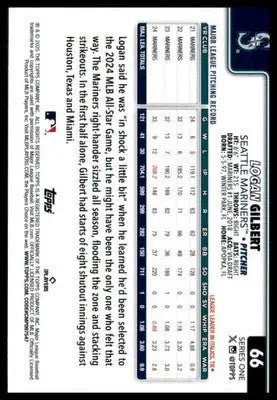 Logan Gilbert 2025 Topps #66 Seattle Mariners - Baseball Card Single
