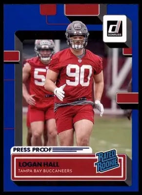 Logan Hall Rookie 2022 Donruss Blue Press Proof #364 Tampa Bay Buccaneers - Football Card Single