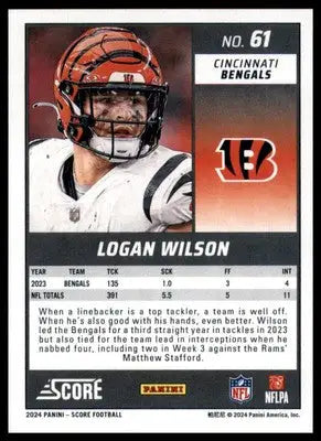 Logan Wilson 2024 Score #61 Cincinnati Bengals - Football Card Single