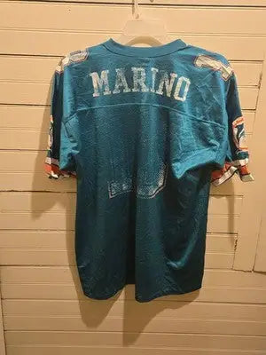 Logo Athletic Jersey Mens XL Miami Dolphins Marino #13 Teal Distressed Worn - Apparel