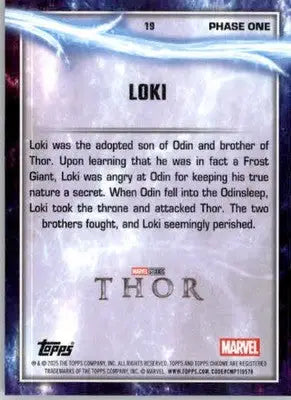 Loki - 2025 Topps Chrome Marvel Studios - #19 - Non_sport - Marvel Card Single