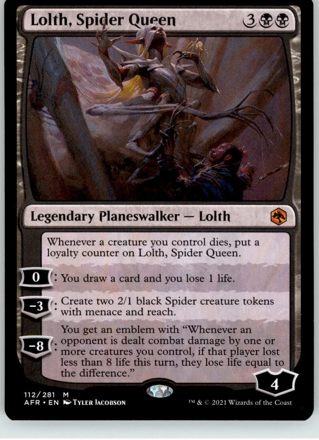 Lolth Spider Queen - Adventures in the Forgotten Realms - 112 - NM Magic - Magic Card Single