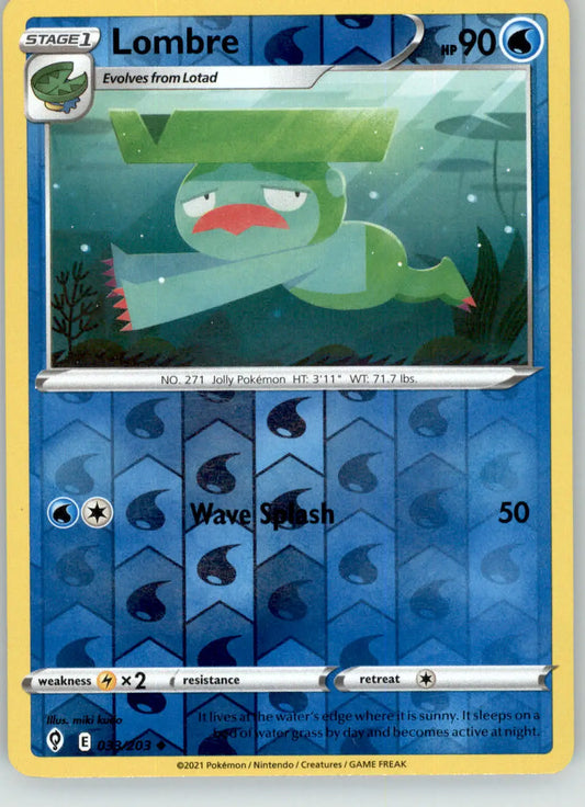 Lombre - Evolving Skies - 033/203 - Reverse Holo LP Pokemon - Pokémon Card Single