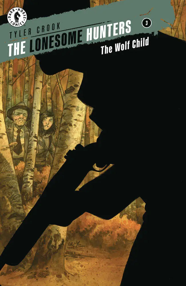 Comic book cover of Lonesome Hunters The Wolf Child #3 with wolf silhouette and forest