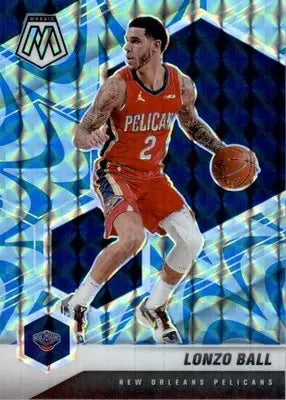 Lonzo Ball - 2020-21 Panini Mosaic - #37 - Mosaic Reactive Blue Basketball - Basketball Card Single