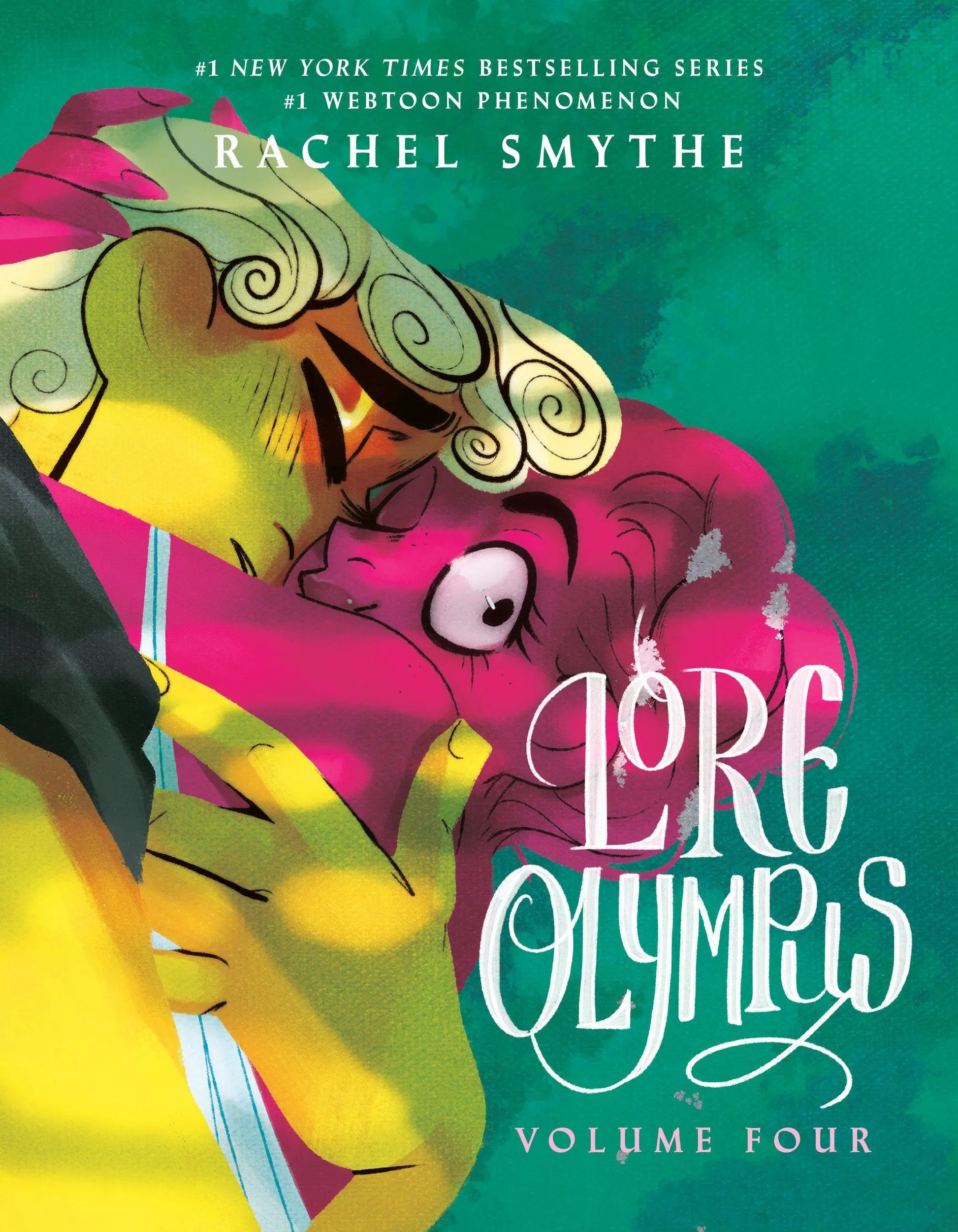 Lore Olympus Volume Four graphic novel with two embracing cartoon figures