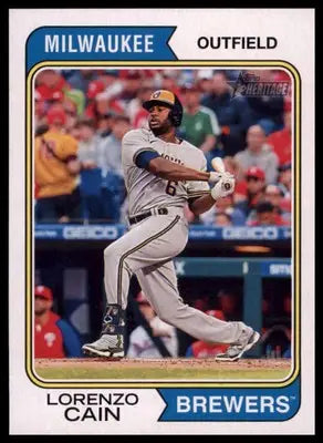 Lorenzo Cain 2023 Topps Heritage #392 Milwaukee Brewers - Baseball Card Single