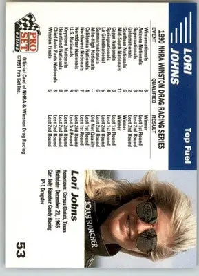 Lori Johns’ Car - 1991 Pro Set NHRA - #53 - Racing - Racing Card Single