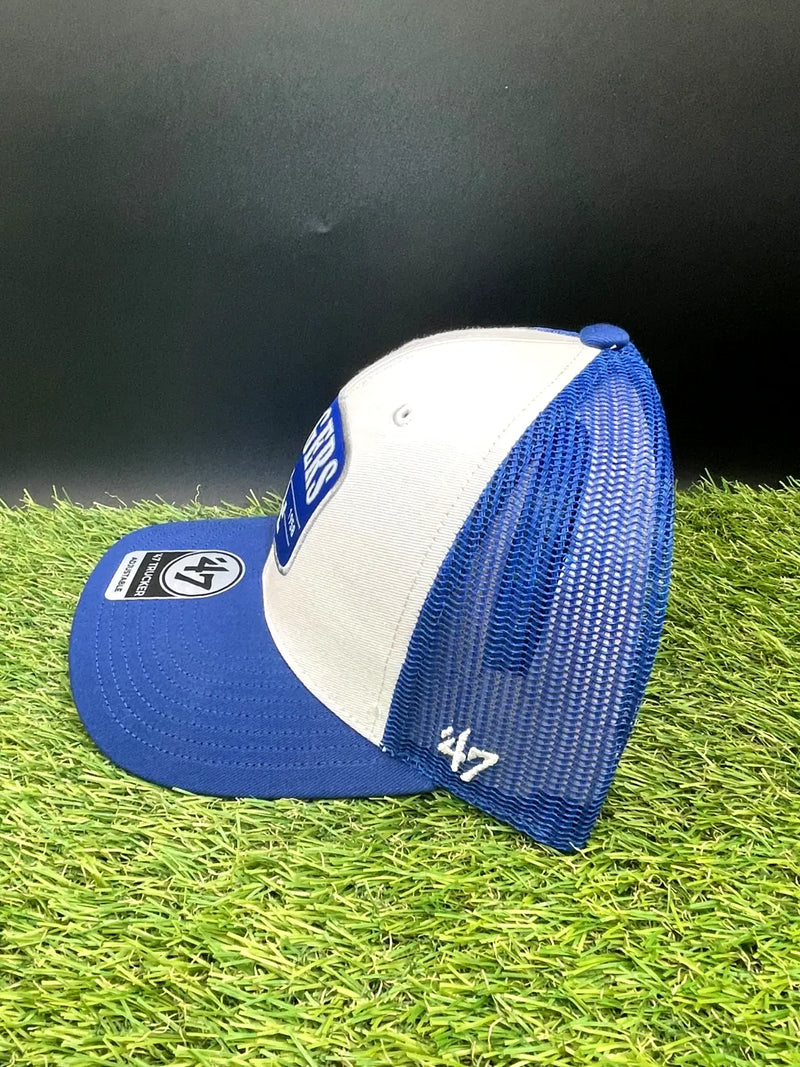 Los Angeles Dodgers ’47 Brand Dodger Blue Mesh Trucker Adjustable Hat Since 1958 - Apparel