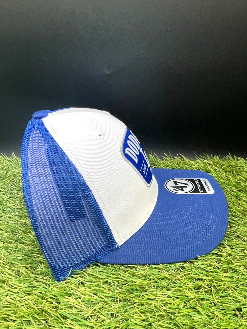 Los Angeles Dodgers ’47 Brand Dodger Blue Mesh Trucker Adjustable Hat Since 1958 - Apparel