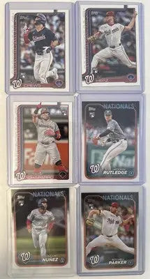 Collection of Washington Nationals Topps Series baseball trading cards including rookies