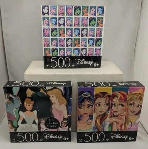 Lot of 3 Cardinal Disney Princess 500 pc Puzzle NIP 11 in x 14 in - Other