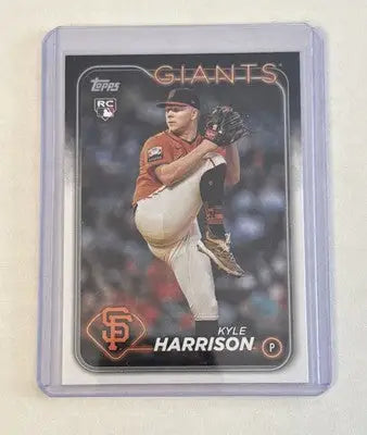 Baseball trading card featuring Kyle Harrison in a San Francisco Giants uniform