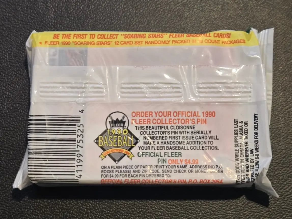 Lot of 5 Fleer 1990 Baseball Fat Packs Sealed – 215 Cards + 15 Stickers - Baseball Card Box