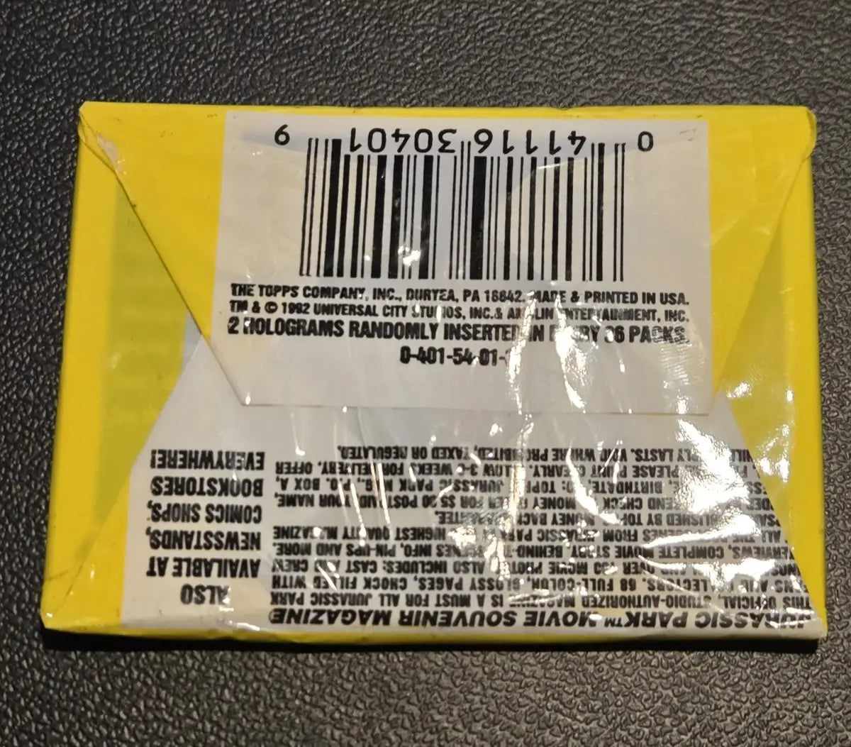 Lot of 5 Topps Jurassic Park Series 2 Trading Card Packs 1993 Sealed - Non-Sports Card Box