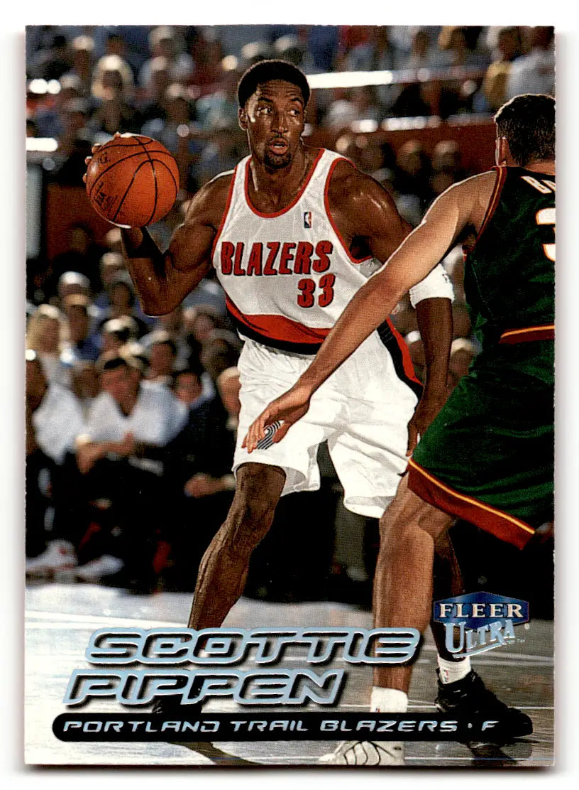 Scottie Pippen basketball card from a lot of 6 vintage Pippen basketball cards featuring HOF memorabilia