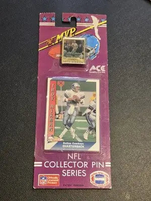 Lot of 6 NFL Collector Pin Series 1991 ACE Novelty w/ Card Marino Montana Aikman - Sports Memorabilia