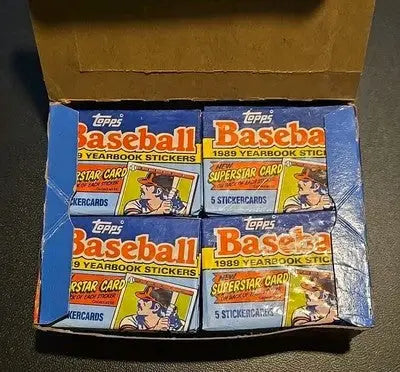 Lot Of 8 Topps 1989 Baseball Yearbook Stickers Packs 5 Stickers Per Pack - Baseball Card Box