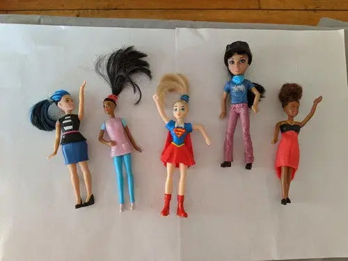 Pre-owned lot of McDonald’s toys store shelf pulls featuring five fashion dolls