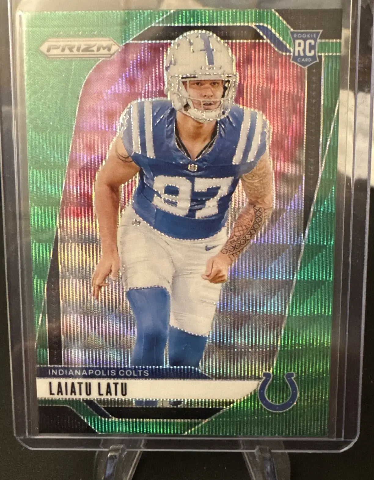 LOT (x9) 2024 Prizm Indy Colts Green Wave Prizm - Manning Pittman Jr. Latu ++ - Football Card Single