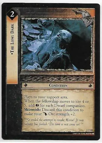 The Long Dark Magic: The Gathering card from LotR TCG with original gloss detail