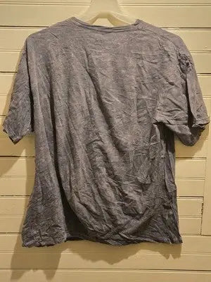 Lotus Fashion T-Shirt Mens XL Acid Wash Gray Smiley Face Distressed Graphic Tee - Apparel