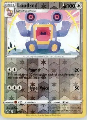 Loudred - SWSH04: Vivid Voltage - 136/185 - Reverse Holo LP - Pokémon Card Single
