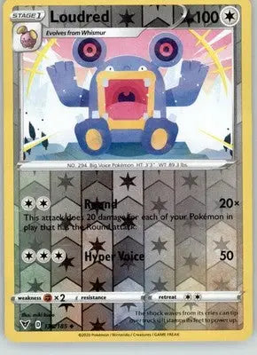 Loudred - Vivid Voltage - 136/185 - Reverse Holo LP Pokemon - Pokémon Card Single