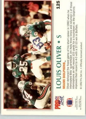 Louis Oliver - 1992 Pro Set Power - #125 - Football - Football Card Single