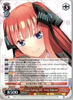 Love Taking Off Nino Nakano - The Quintessential Quintuplets 2 - Normal NM - Non-Sports Card Single