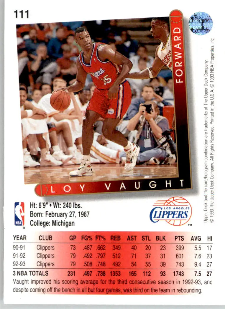 Loy Vaught - 1993-94 Upper Deck - #111 - Basketball - Basketball Card Single