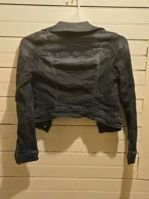 LTB Denim Jacket Womens S Slim Distressed Dark Wash Cropped Fit Casual - Apparel