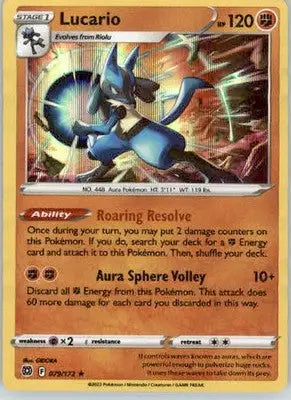 Lucario - SWSH09: Brilliant Stars - 079/172 - Holo NM - Pokémon Card Single