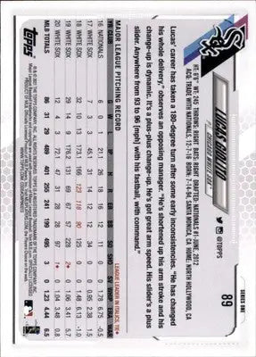 Lucas Giolito 2021 Topps #89 Chicago White Sox - Baseball Card Single