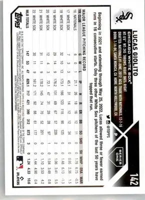 Lucas Giolito - 2023 Topps - #142 - Baseball - Baseball Card Single