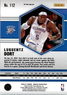 Luguentz Dort - 2020-21 Panini Mosaic - #112 - Silver Basketball - Basketball Card Single