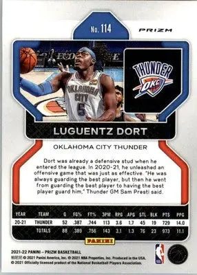 Luguentz Dort - 2021-22 Panini Prizm - #114 - Red White and Blue Basketball - Basketball Card Single