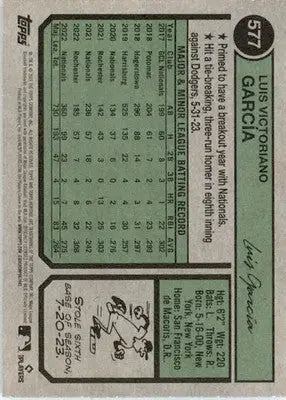 Luis Garcia - 2023 Topps Heritage - #577 - Baseball - Baseball Card Single