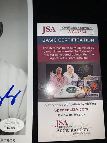 Luis Gonzalez Autographed b&w 5x7 AUTO Houston Astros Team Issue Signed JSA - Sports Memorabilia